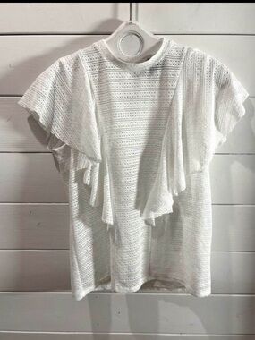 VERO MODA White Lace Ruffle Top S